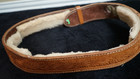 Leather embossed tan gun holster belt with padded lining — photo 9