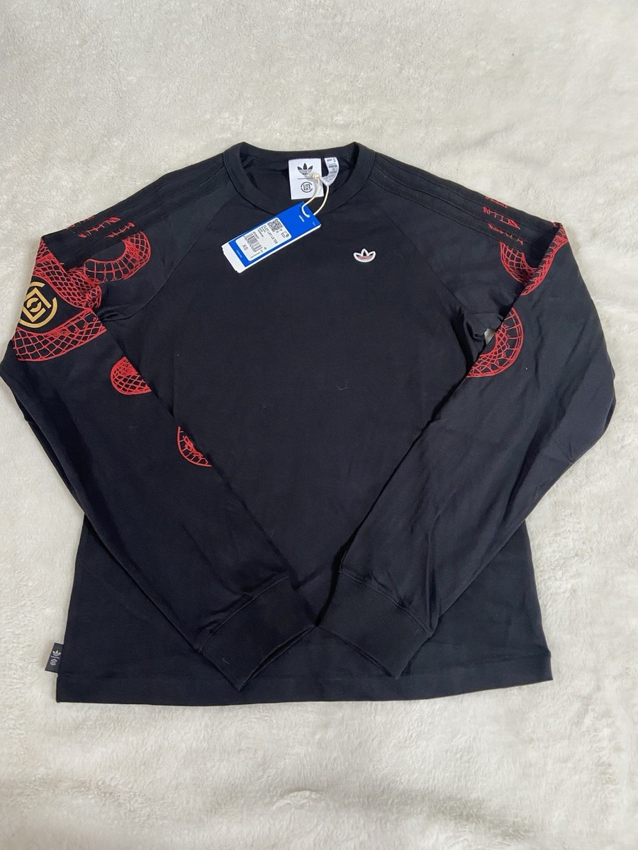 adidas / x Clot by Edison Chen Raglan Long Sleeve T-Shirt/2XL/コットン/BL Adidas CLOT Lunar New Year Raglan Long Sleeve Tee By Edison Chen
