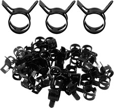 40 Pcs 0.35 Inch ID Spring Band Type Clamps, 9Mm Fuel Hose Clamps Fasteners, Bla