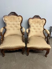 Antica coppia di poltrone da riposo, metà '800, 100x70cm, lettura in palissandro