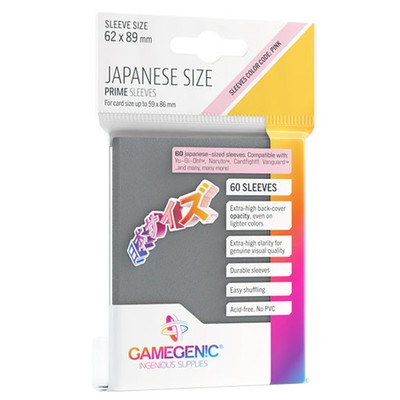 DARK GRAY PRIME JAPANESE SIZED SLEEVES 60 ct. YuGiOh GameGenic NEW