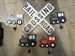 Hobby Lobby Red Train MDF Wall Mounted Kids Coat Hook 7.75in 1 Hook