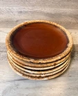 Lot of 6 Hull Pottery Brown Drip Glaze 10.5" Dinner Plates VTG Oven Proof USA