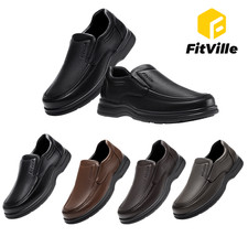 FitVille Mens Extra Wide Slip On Loafers Dres...