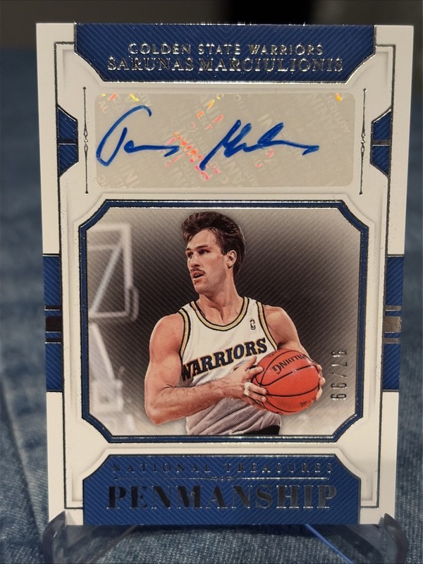 2018-19 National Treasures Sarunas Marciulionis Penmanship Autograph #97/99!