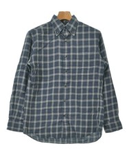 AQUASCUTUM Casual Shirts NavyxGrayxBlack Check Pattern M 2200645983043
