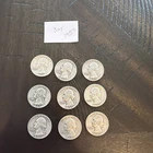 Set 9 Silver Quarters 90% Silver  1957 Quarters random mints/circulated lot  #34
