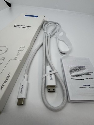 JSAUX 4K USB-C to HDMI Cable 100W PD Charging Adapter iPhone 15 MacBook White