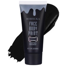 Black Face Body Paint - Water-Based Non-Toxic Makeup for Halloween Cosplay