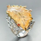 Jewellery 28 ct+ Natural Citrine Ring 925 Sterling Silver Size 7.5 /R461470