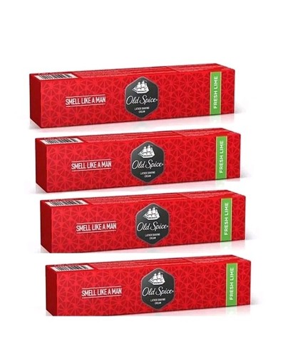 4 X Old Spice Lather Shaving Cream,70g Each,Fresh Lime,USA Seller, Expiry: 09/27 - Picture 1 of 2