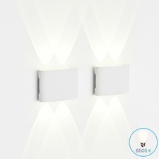 Coppia Applique LED da Parete Esterno Ovale 12W Bianca Luce Fredda Interni FD-10