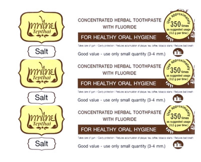 3xToothpaste TEPTHAI Herbal THEPTHAI Concentrated Salt Flavor For Fluoride 70g