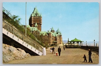 Chateau Frontenac Quebec City Dufferin Terrace Vintage Postcard RF-161