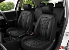 V Stitch Vollständige Sitzbezüge Schwarz PU Leder Für Ford Focus Kuga Puma