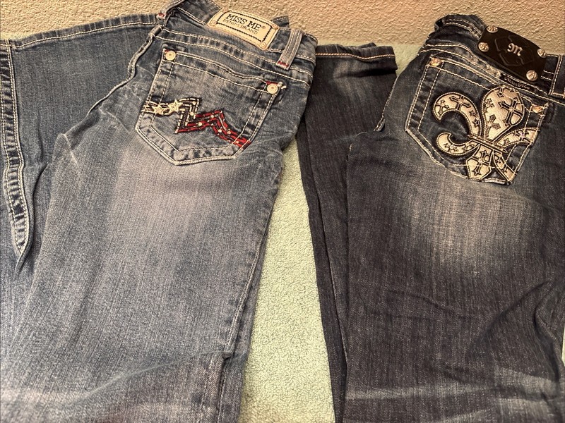Miss Me Jeans JR(2 Pairs) Size27 Boot Cut & Skinny’s 