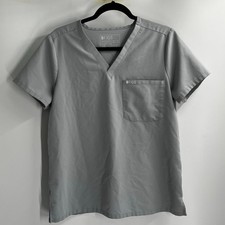 Figs Catarina Gray Top V Neck Women?s Nursing Vet Tech Short Sleeve
