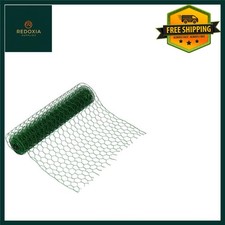 Durable Green PVC Coated Wire Netting Fence Roll 600mm x 10m 50mm Mesh 2.10 per metre