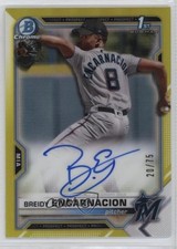 2021 Bowman Chrome Prospects Yellow Refractor 20/75 Breidy Encarnacion Auto 0y4a