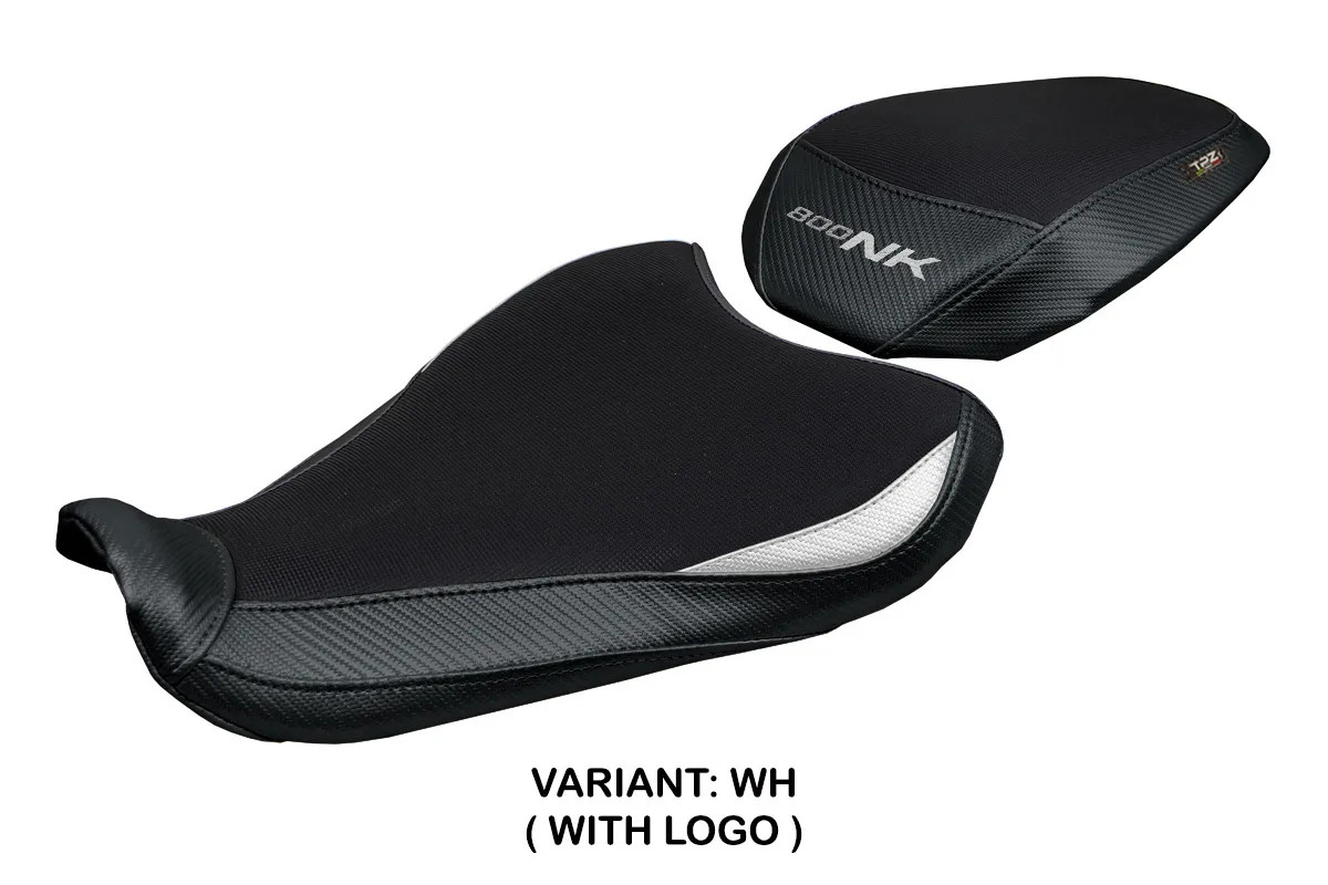 Seat saddle cover Arnas White WH + logo Tpz compatible CF MOTO 800 NK 2023 2026