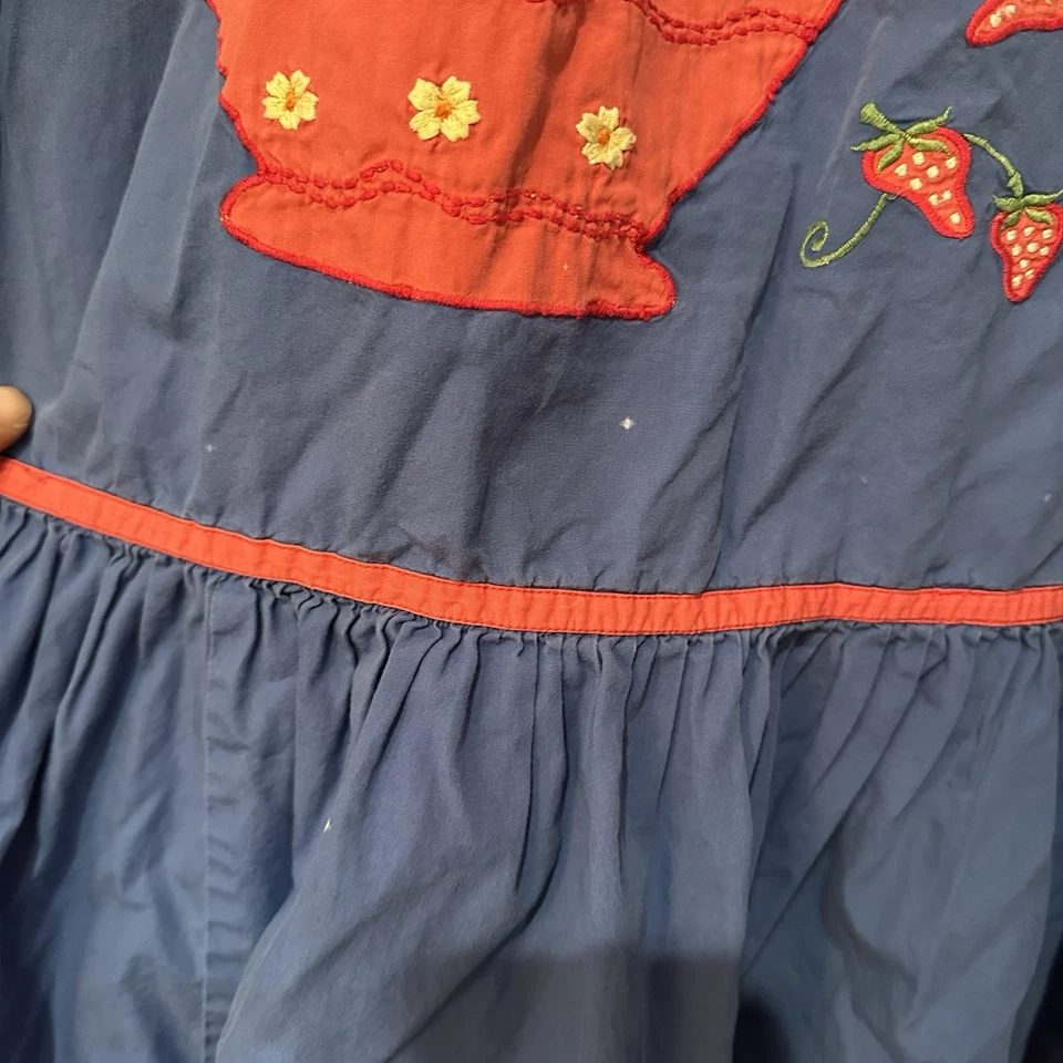 Vestido de casa bordado vintage Bechamel M algodão muumu bolsos lounge veja fotos - Imagem 4 de 4