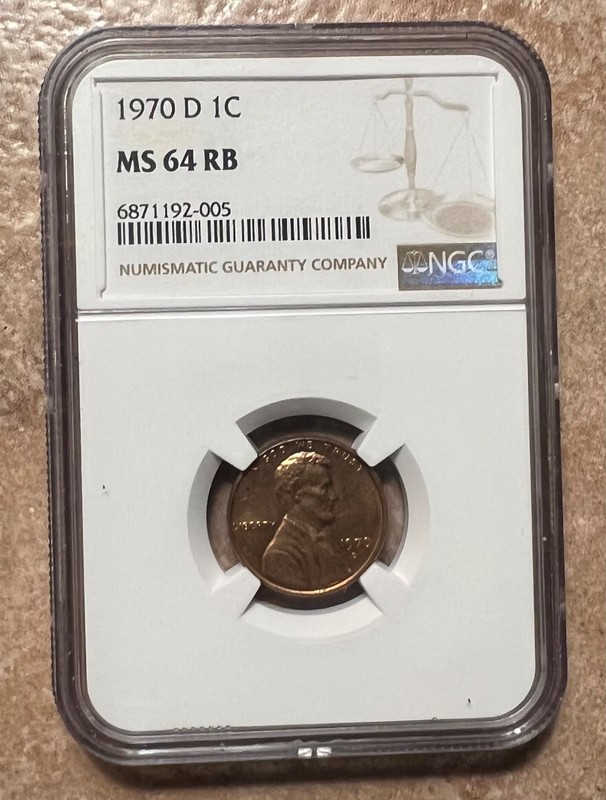 1970 d lincoln penny MS-64 (ref & brown) very beautiful usual coin!! 