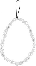 Pearl Phone Charm, Elegant Beaded Wrist Strap Decorative Keychain Pearl Bracelet