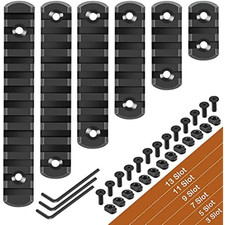 6 Pack Lock Picatinny Rail Aluminum 3/5/7/9/11/13 Slot Set M-Lok Picatinny Rail