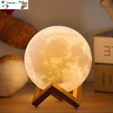 Lampada luna 3D 2024 Aggiornamento 16 colori con supporto in legno/Remote/Contro