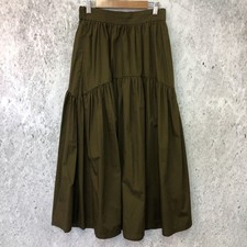 Gathered Maxi Skirt Brown