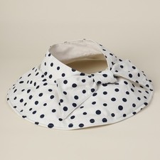 Chapeau Bob Pliable Visière À Pois Style Noeud Coton Mélangé Noir Blanc été