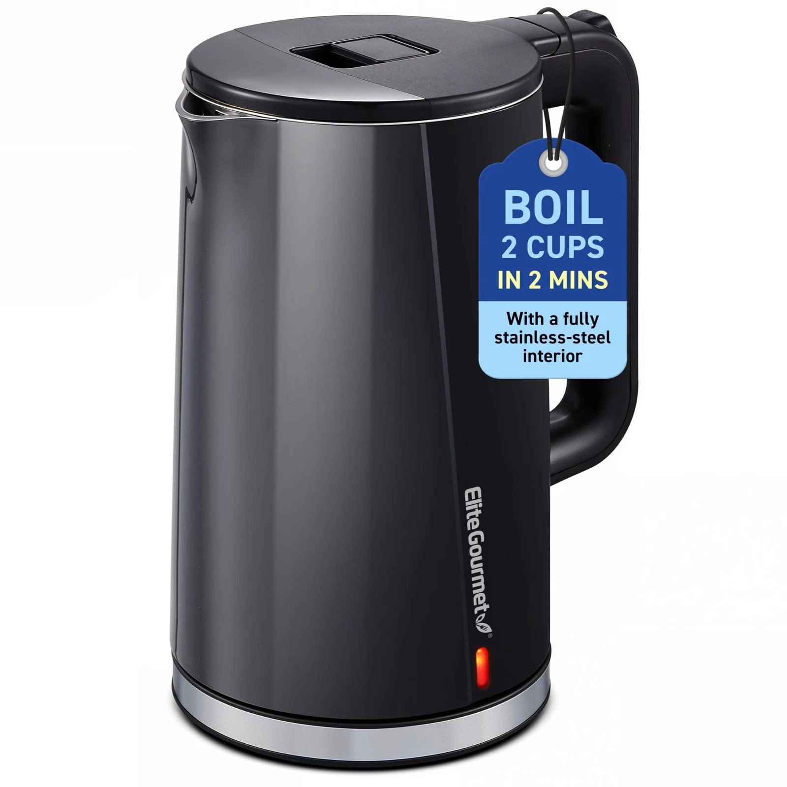 1.7L Cool-Touch 1500W Fast Boil Kettle, Fully Stainless Steel Lid & Interior ...