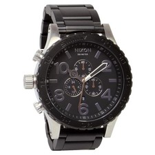 Nixon 51-30 Chrono Watch Black Steel Analog Chronograph Used