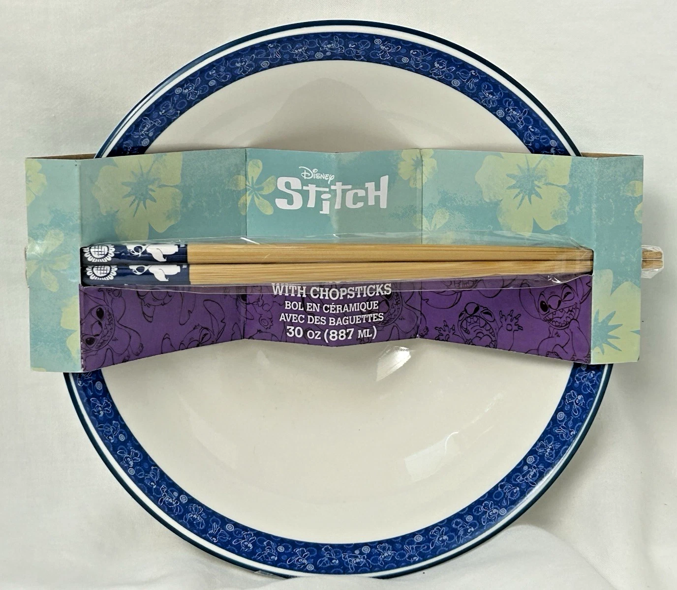 Disney STITCH Deep Ceramic Bowl w/ Chopsticks - Thumbnail 5
