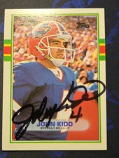 1989 Topps - John Kidd #47 (RC) Auto  Buffalo Bills 