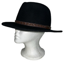 Scala Classic All Seasons Fedora 100 Wool Black Hat Mens Large Traditional