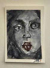 ACEO Original Mixed Media by Artist. 2.5 by 3.5  Watercolor "PASSION"