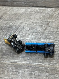 Vintage 1980s Micro Machines Truck Semi Flatbed Logging Yellow & Blue Galoob