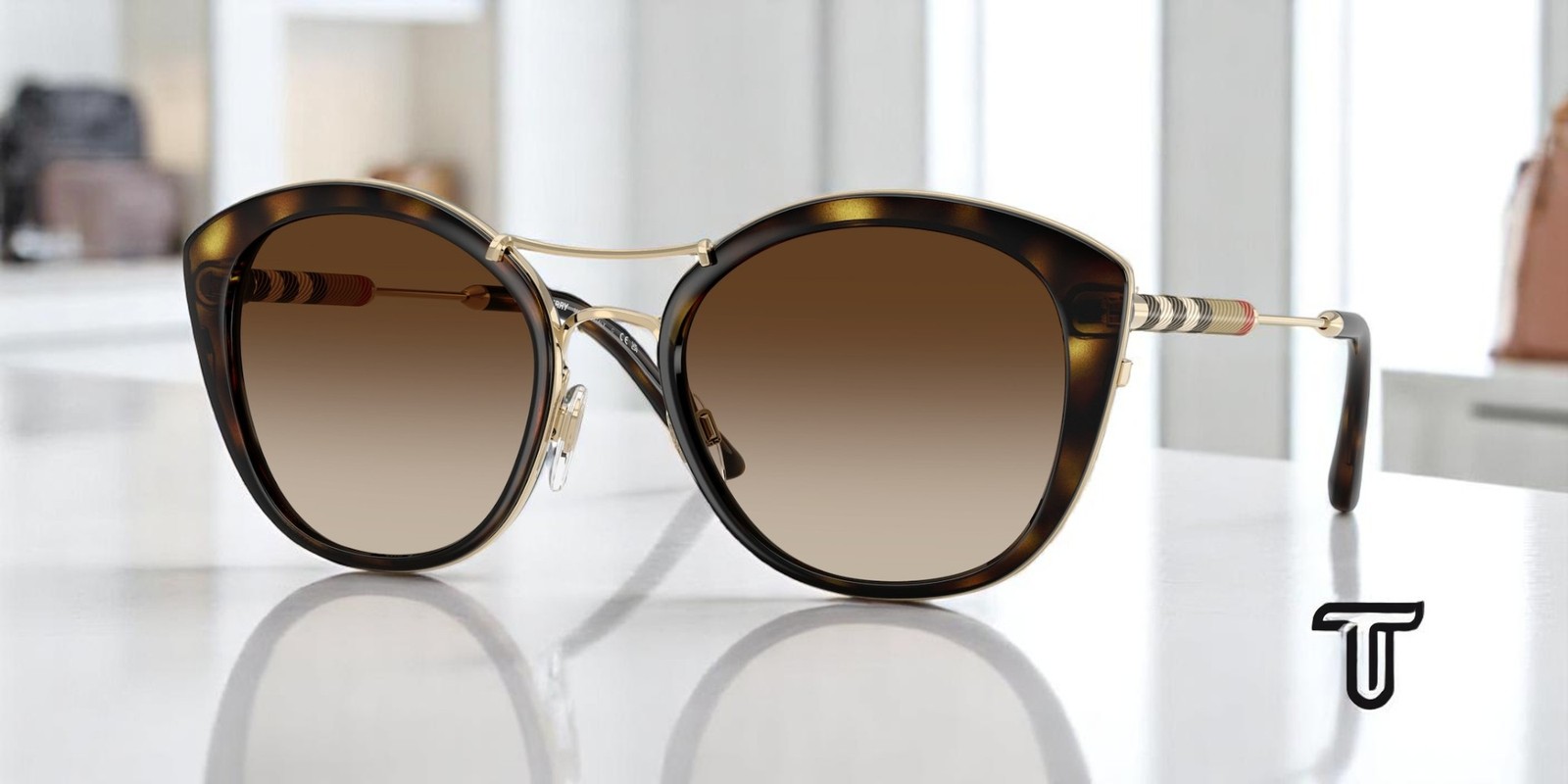 BURBERRY BE4251Q 300213 Dark Havana Brown Gradient 53 mm Women's Sunglasses