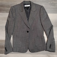 Tahari 100 Wool Gray Blazer Jacket Women's Size 8 Lined Arthur Levine
