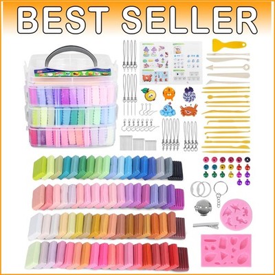 Kids & Adult Polymer Clay Modeling Kit - 72 Colors, Non-Stick, Portable Storage