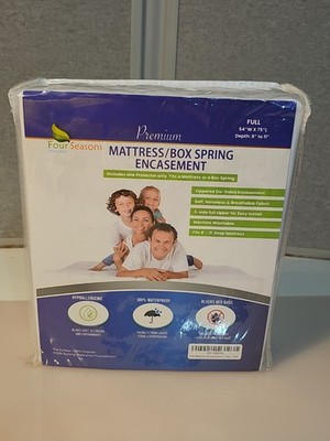 Four Seasons Premium Full Mattress Box Spring Encasement Protector Waterproof