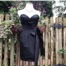 BCBG MAXAZRIA Black Taffeta sz4 Strapless Little Black Dress #prom #party
