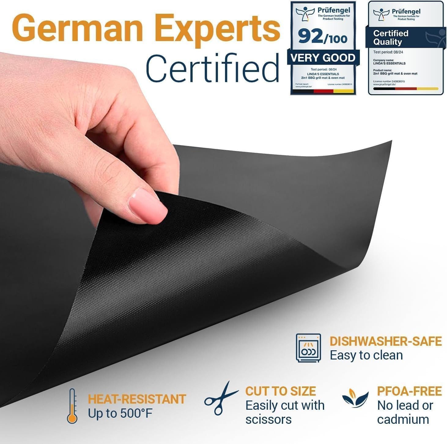 Oven Liners for Bottom of - 2 Pack Large Heavy Duty Mats, 2 Pack, Black 