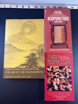 Traditional Acupuncture & Acupressure Book Lot TCM Five Elements Healing Vintage