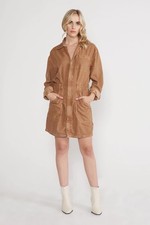 Etica Laurel Utility Dress Vintage Tawny Brown Size Small Boho Chic Preppy