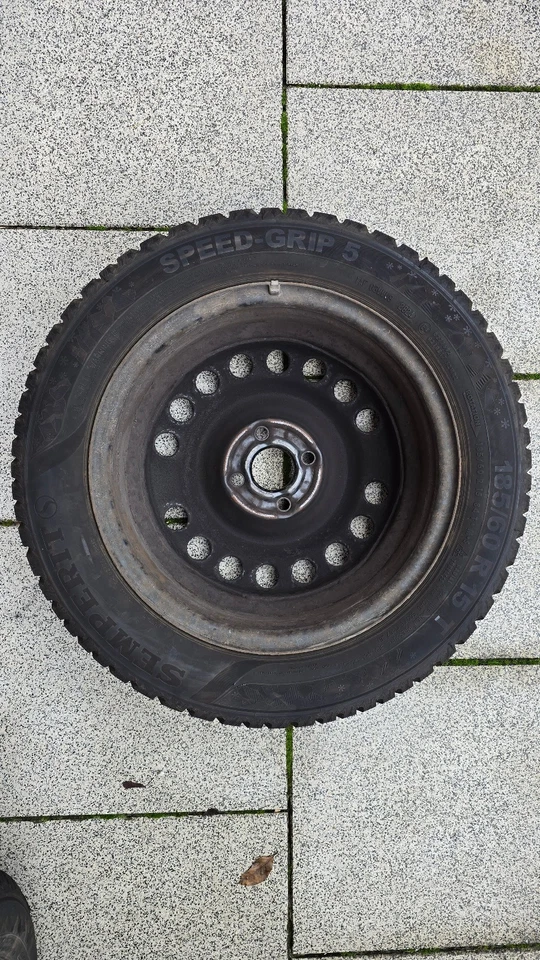 4x Semperit Speed-Grip 5 185/60 R15 Winterreifen und Opel Stahlfelgen 6Jx15 ET43 - Bild 3 von 4