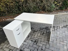 L-Shaped Corner Computer Desk Home Office Study Workstation w/ Cabinet & Drawers