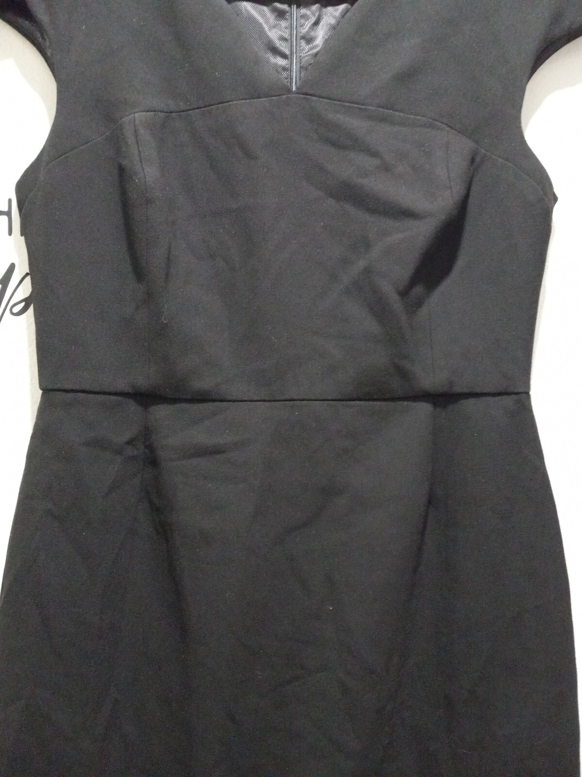 ZARA BASIC SIZE L SOLID BLACK  ELEGANT DRESS FRON… - image 3