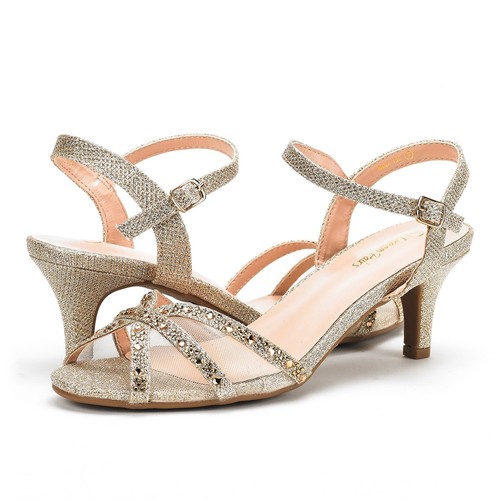 Women's Open Toe Low Heels Ankle Strap Summer Party Work Dress Sandals Size 5-11 - Picture 10 of 50